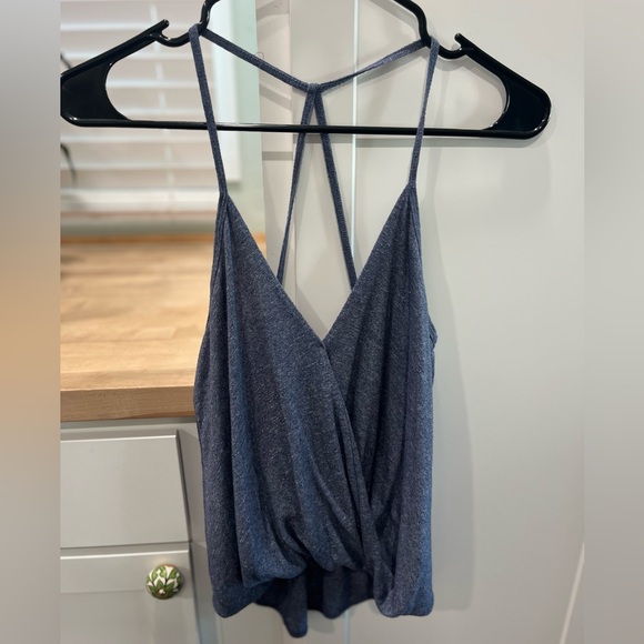 Abercrombie & Fitch Tops - Abercrombie & Fitch A&F Wrap Heather Blue Tank Top Cami Blouse size Small 👚